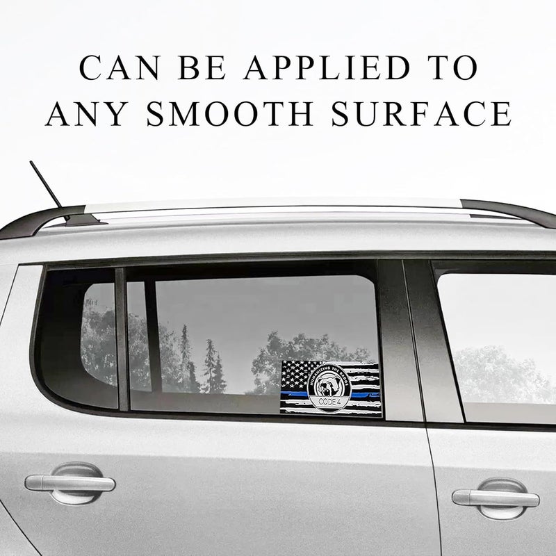 FSTURIOS 4PCS Thin Blue Line Sticker Code 4, Police Support Sticker American Flag Thin Line Decal, Waterproof Thin Line Flag Stickers Support Law Enforcement for Car Window Laptop (Larger) - Image 5